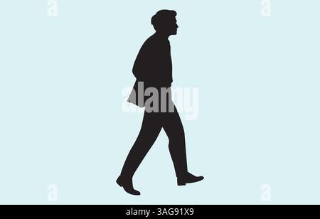 Art vectoriel de silhouette d'homme d'affaires isolé sur fond blanc Illustration de Vecteur