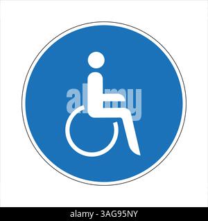 Symbole de fauteuil roulant représentant l'accessibilité pour les personnes handicapées, favorisant l'inclusion et des environnements sans obstacles Illustration de Vecteur