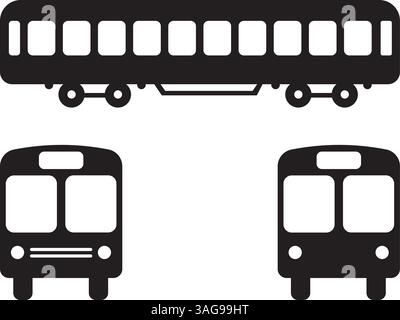 illustration vectorielle des silhouettes de tramway Illustration de Vecteur