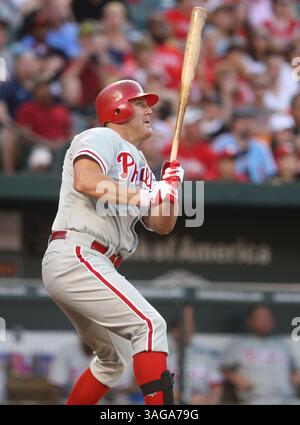 Philadelphia Phillies a désigné frappeur Jim Thome (25) à la batte. Philadelphia Phillies vs Baltimore Orioles le 08 juin 2012 à Oriole Park à Camden Yards à Baltimore, MD. Photo : Mike Buscher/Cal Sport Media(crédit image : © Mike Buscher/Cal Sport Media/ZUMAPRESS.com) Banque D'Images