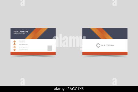 Propre modèle élégant de carte de visite moderne et professionnel Illustration de Vecteur