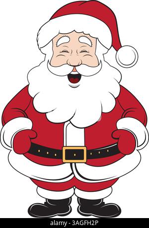 Illustration du personnage de dessin animé du Père Noël heureux Illustration de Vecteur