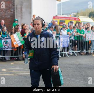 8 avril 2025 ; stade de Tallaght, Dublin, Irlande : Ligue des Nations femmes International de football, République d'Irlande contre Grèce ; l'équipe grecque arrive au stade de Tallaght Banque D'Images