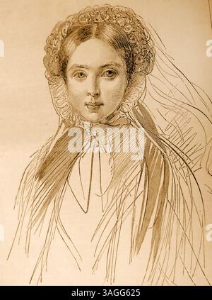 1800 est un portrait précoce de la princesse royale, impératrice douairière d'Allemagne à l'époque de son mariage. - 1800er Jahre. Ein frühes Porträt der Princess Royal, Kaiserinwitwe von Deutschland zum Zeitpunkt ihrer Hochzeit. Banque D'Images