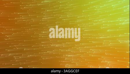 Image de plusieurs traînées de lumière jaune se déplaçant en arrière-plan de mouvement hypnotique Banque D'Images