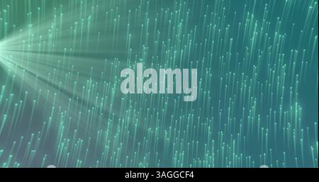 Image de plusieurs traînées de lumière verte se déplaçant en mouvement hypnotique en arrière-plan Banque D'Images