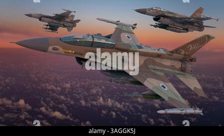 General Dynamics F-16 Fighting Falcon de l'armée de l'air israélienne Banque D'Images