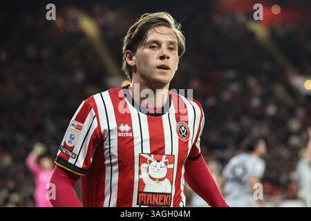 Sheffield, Royaume-Uni. 08 avril 2025. Sydie Peck de Sheffield United lors du match du Sky Bet Championship Sheffield United vs Millwall à Bramall Lane, Sheffield, Royaume-Uni, le 8 avril 2025 (photo par Mark Cosgrove/News images) à Sheffield, Royaume-Uni le 4/8/2025. (Photo de Mark Cosgrove/News images/SIPA USA) crédit : SIPA USA/Alamy Live News Banque D'Images