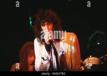 Steven Tyler d'Aerosmith, Civic Center, Providence, Rhode Island, États-Unis, 16 novembre 1978. Banque D'Images