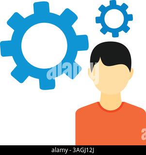 Image vectorielle de l'icône Paramètres utilisateur. Convient aux applications mobiles, aux applications Web et aux médias imprimés. Illustration de Vecteur