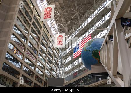 Atlanta, Géorgie, États-Unis - 17 janvier 2020 : vue intérieure du bâtiment du CNN Center à Atlanta, Géorgie, États-Unis Banque D'Images