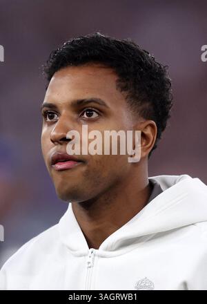 Londres, Royaume-Uni. 8 avril 2025. Rodrygo du Real Madrid lors du match Arsenal vs Real Madrid UEFA Champions League à l'Emirates Stadium, Londres. Le crédit photo devrait se lire comme suit : David Klein/Sportimage crédit : Sportimage Ltd/Alamy Live News Banque D'Images