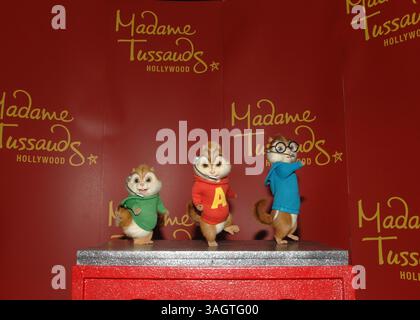 Dec. 24, 2009 - Hollywood, Californie, États-Unis - les figurines de cire d'Alvin & The Chipmunks dévoilées à Madame Tussauds Hollywood à Hollywood, CA 12-23-2009 2009........ ALVIN ET LES CHIPMUNKS. K62949SK (crédit image : © Scott Kirkland/Globe photos/ZUMApress.com) Banque D'Images