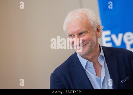 Duesseldorf, Allemagne. 08 avril 2024. La Fédération allemande de football (DFB) a annoncé aujourd'hui que Rudi Völler restera directeur sportif de l'équipe nationale masculine jusqu'en 2028. Crédit : Rolf Vennenbernd/dpa/Alamy Live News Banque D'Images