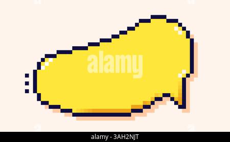 Bulle de discours Pixel art avec fond jaune. Illustration de Vecteur