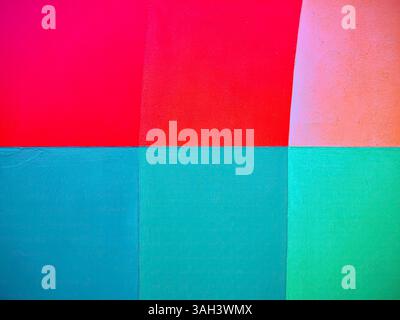 Éclatante grille abstraite tons chauds et froids perspective au niveau des yeux Banque D'Images