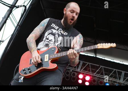 23 mai 2015 - Pryor, Oklahoma, U. S - le guitariste CHRIS BISHOP du groupe de hard rock américain Crobot se produit pendant Rocklahoma au Catch the Fever Festival Grounds le 23 mai 2015 à Pryor, Oklahoma. (Crédit image : © Kevin Pyle/ZUMA Wire) Banque D'Images