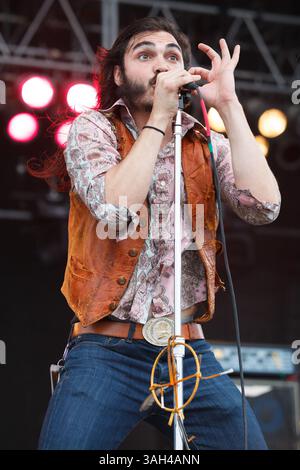 23 mai 2015 - Pryor, Oklahoma, U. S - le chanteur BRANDON YEAGLEY du groupe de hard rock américain Crobot se produit pendant Rocklahoma au Catch the Fever Festival Grounds le 23 mai 2015 à Pryor, Oklahoma. (Crédit image : © Kevin Pyle/ZUMA Wire) Banque D'Images