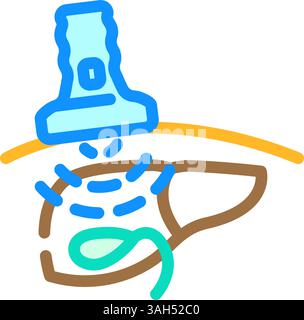illustration vectorielle de l'icône couleur du gastroentérologue de vérification de la vésicule biliaire Illustration de Vecteur
