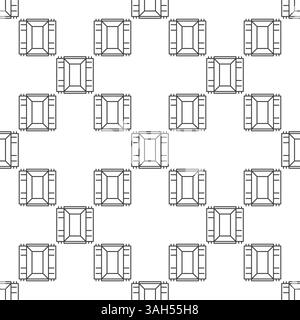 Modèle sans couture de vecteur de conteneur d'expédition ouvert dans un style minimaliste Illustration de Vecteur