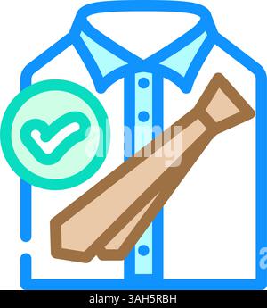 vecteur d'icône de couleur d'emploi d'entretien d'étiquette de code vestimentaire. code vestimentaire étiquette d'entrevue. illustration de symbole isolé Illustration de Vecteur