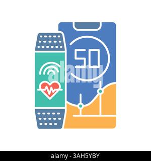 icône plate couleur du tracker d'activité pour les projets numériques et imprimés. Icônes nettes minimales pour les applications et les sites Web. Icônes simples modernes pour UI UX et branding Illustration de Vecteur