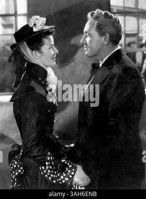 21 mars 2006 - Katharine Hepburn, Spencer Tracy, sur le plateau du film ''Sea of Grass'', 1947 (crédit image : © Glasshouse/ZUMA Wire) Banque D'Images