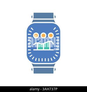 icône de couleur plate smart watch pour les projets numériques et imprimés. Icônes nettes minimales pour les applications et les sites Web. Icônes simples modernes pour UI UX et branding Illustration de Vecteur