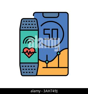 icône plate couleur du tracker d'activité pour les projets numériques et imprimés. Icônes nettes minimales pour les applications et les sites Web. Icônes simples modernes pour UI UX et branding Illustration de Vecteur