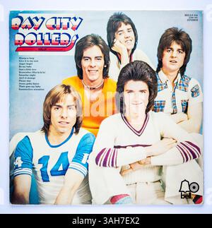 Couverture arrière de l'album Rollin' des Bay City Rollers, sorti en 1974 Banque D'Images