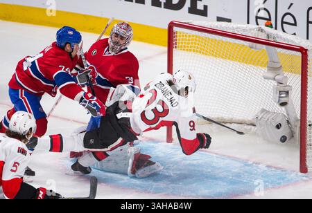 24 avril 2015 : Bobby Ryan, aile droite des sénateurs d'Ottawa, #6 (non représenté) marque un but contre le gardien des Canadiens de Montréal, Carey Price #31, lors du cinquième match de la première ronde des éliminatoires de la Coupe Stanley 2015 entre les sénateurs d'Ottawa et les Canadiens de Montréal au Centre Bell de Montréal, Québec, Canada. Philippe Bouchard/CSM(crédit image : © Philippe Bouchard/Cal Sport Medi/Cal Sport Media/ZUMAPRESS.com) Banque D'Images