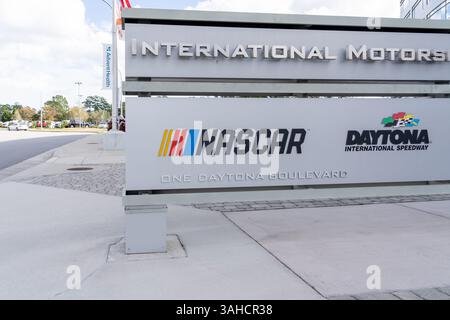 NASCAR signe à leur siège social à Daytona Beach, FL, États-Unis. Banque D'Images