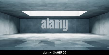 Intérieur moderne de la pièce en béton vide avec podium et lucarne naturelle Banque D'Images