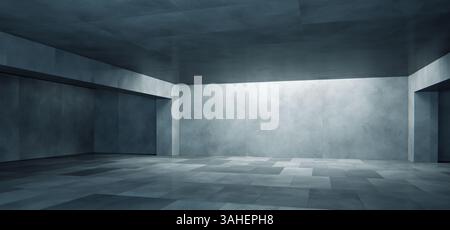 Intérieur de la pièce en béton vide moderne avec lucarne naturelle Banque D'Images