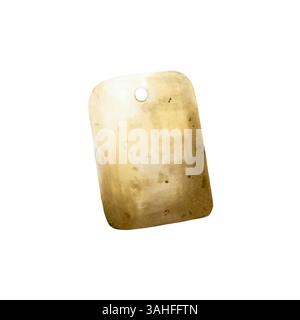 Etiquette en papier vierge. Aquarelle étiquette rétro dessinée à la main pour la conception d'entreprise de mode, illustration isolée sur fond transparent. Pour les concepteurs, menu Banque D'Images