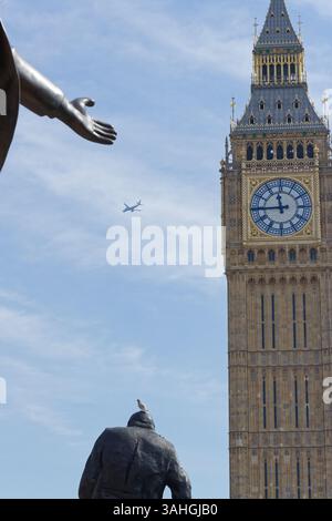 La tour Elizabeth alias Big Ben à Londres en Angleterre. Banque D'Images