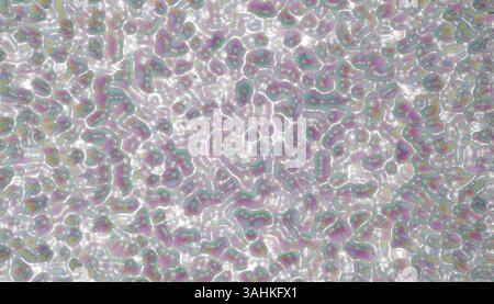 Motif abstrait irisé avec textures ondulées et colorées et éclat métallique. Illustration 3D du blender Banque D'Images