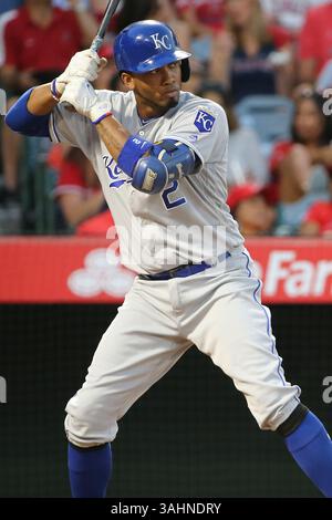16 juin 2017 : arrêt court Alcides Escobar #2 des Royals des Kansas City Royals dans le match entre les Royals de Kansas City et les Angels de Los Angeles d'Anaheim, Angel Stadium à Anaheim, CA, photographe : Peter Joneleit(crédit image : &copy ; Peter Joneleit/CSM via ZUMA Wire) Banque D'Images