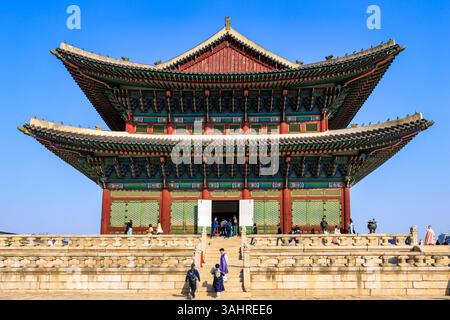 Palais de Gyeongbokgung, Séoul, République de Corée Banque D'Images