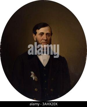 Portrait du XIXe siècle de Kornilov Ivan Petrovitch par un peintre inconnu, capturant la figure historique sous forme artistique. Banque D'Images