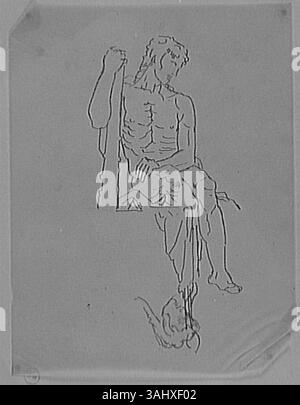 Deux études pour Hercule au jardin des Hespérides (deux études pour Hercule dans le jardin des Hespérides) dépeint deux esquisses préparatoires à la célèbre scène mythologique. Ces études de Gustave Moreau, peintes entre 1850 et 1895, portent sur le parcours héroïque d'Hercule. Banque D'Images