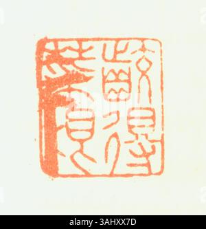 Un sceau chinois simplifié représente une forme d'écriture spécifique utilisée historiquement pour les inscriptions. Ce script a un design distinctif, décoratif et symétrique, souvent sculpté dans des sceaux. Banque D'Images