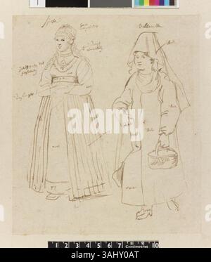 Deux femmes de Turquie, une œuvre de Peter Paul Rubens créée entre 1609 et 1612. Le dessin à la plume et à l'encre représente deux femmes turques, reflétant la maîtrise du portrait et l'influence interculturelle de Rubens dans son travail. Banque D'Images