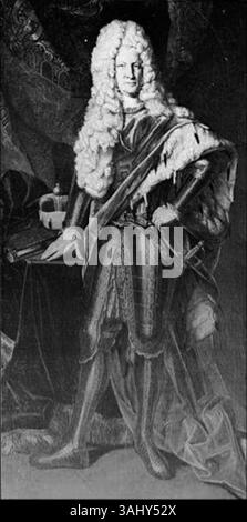 Ce portrait du XVIIIe siècle représente Maximilien Karl, prince de Löwenstein-Wertheim-Rochefort (1656-1718). La peinture à l'huile capture les traits nobles du prince, soulignant sa lignée aristocratique et son statut royal. Banque D'Images