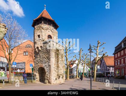 City gate Rinnentorturm Bensheim Bergstraße Hessen, Hesse Allemagne Banque D'Images