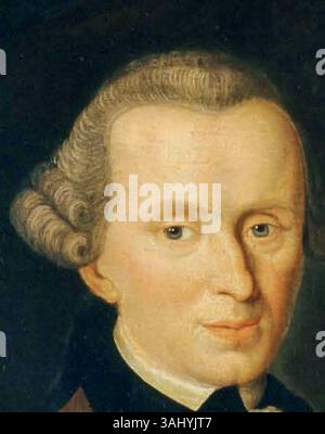 Cette peinture de 1768 de Johann Gottlieb Becker représente le philosophe Emmanuel Kant. L’huile sur toile fait partie de la collection Schiller-Nationalmuseum à Marbach am Neckar, Allemagne, représentant un moment important dans la documentation visuelle de l’héritage de Kant. Banque D'Images