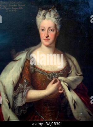 Portrait du XVIIIe siècle de Marie Josèphe d'Autriche (1699-1757), reine de Pologne, peint d'après Louis de Silvestre. Le tableau a été mal identifié comme un portrait de Christiane Eberhardine, reine de Pologne et électrice de Saxe. Banque D'Images