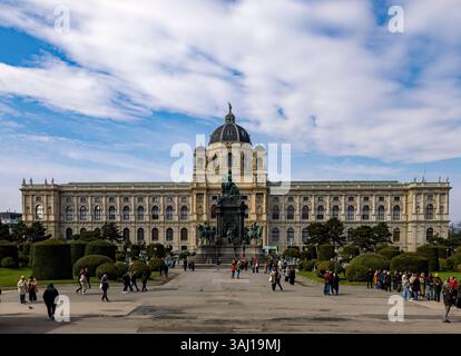 Façade extérieure, Musée d'histoire naturelle de Vienne, Naturhistorisches Museum Wien, Autriche Banque D'Images