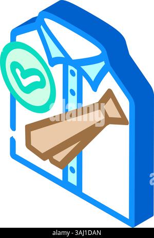 illustration vectorielle d'icône isométrique d'emploi d'étiquette de code vestimentaire Illustration de Vecteur