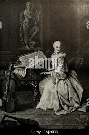 Le soi-disant portrait de Marie Anne Sophie de Saxe, attribué à Georg Desmarées, est probablement une représentation de la comtesse Palatine Marie-Françoise de Sulzbach. La peinture date du XVIIIe siècle. Banque D'Images